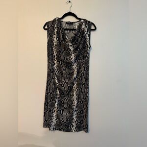 Cowl Neck Snake Print Sheath Dress Jones New York